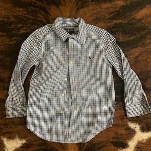 Boy size 5. Blue and white plaid